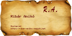 Ribár Anikó névjegykártya